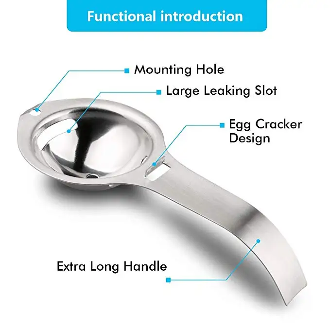 Factory Custom Egg Separator, Stainless Steel Egg White Yolk Filter Egg Divider Kitchen Gadget