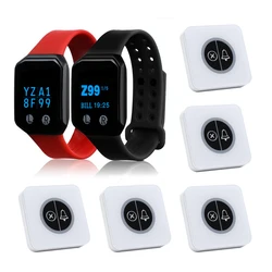 waterproof wireless vibrating wrist watch pager with 5 button pagging system transmitter and receiver wireless waiters peger