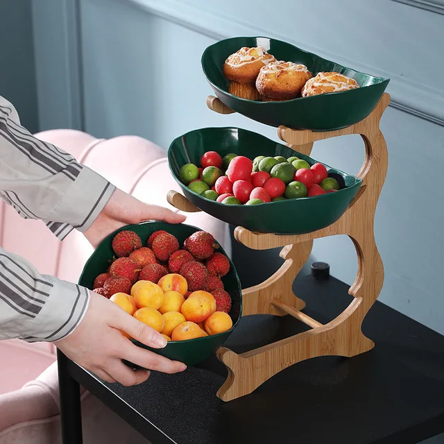 High Quality Plastic fruit tray dessert candy tray living room household 3-layer snack dried fruit tray rack storage holder