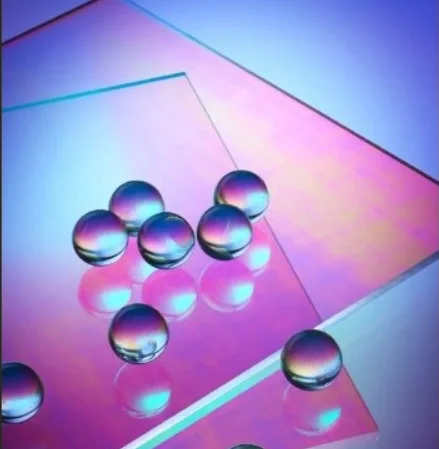 Outdoor Decor Laser Illusion Advertising Board Beauty Decoration Reflective Acrylic Sheet Rainbow Iridescent Acrylic Sheet