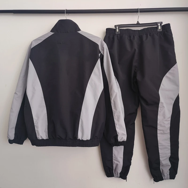 Nylon Two Piece Short Sweatsuit Tracksuit Windbreaker Jacket Set Tracksuits Custom Made Zip up Polyester Mens for Men Adults