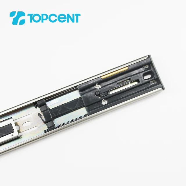 Topcent 45mm Width 3 Fold Track Ball Bearing Telescopic Channel Rails Furniture Drawer Slide with SL.8457