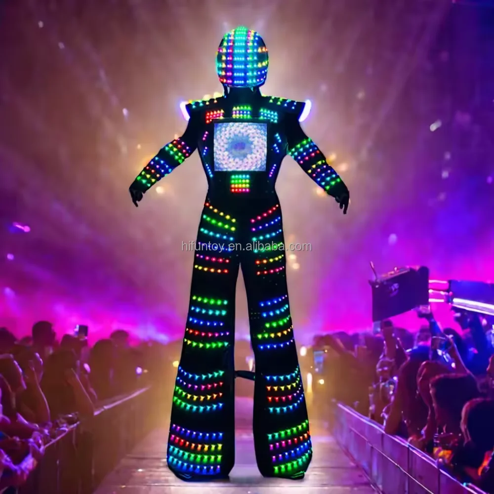 Funtoys MOQ 1 PCS Factory Hot Sales Modern Design Led Robot Costume Robot Led Costume Robot Men Led Costume Party
