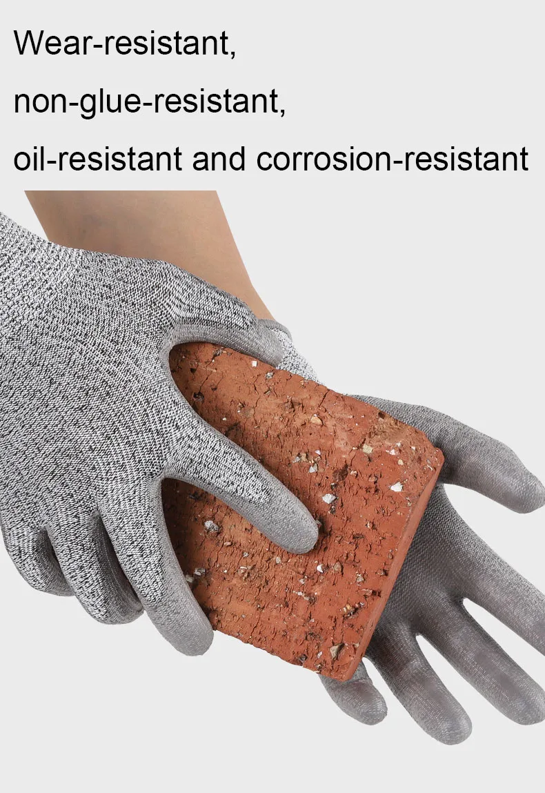 Wholesale work gloves cut resistant gloves PU coated gloves