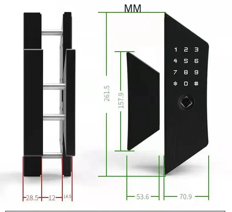 Second hand glass sliding doors Automatic Biometric Fingerprint Glass door lock