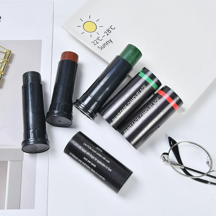 Green Black Brown Eye Black Camo Face Paint Camouflage Hunting Makeup Stick for Themed Party Baseball Football Role