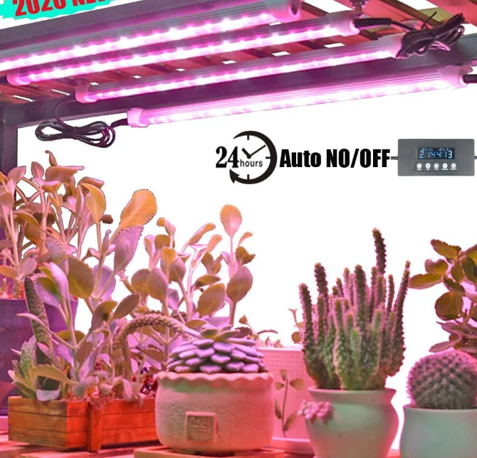 4 Tube Strip Indoor LED Light For Plant 3 Timing Setting Full Spectrum Growing Farming Lamp 21pcs LED Plant Growth Light