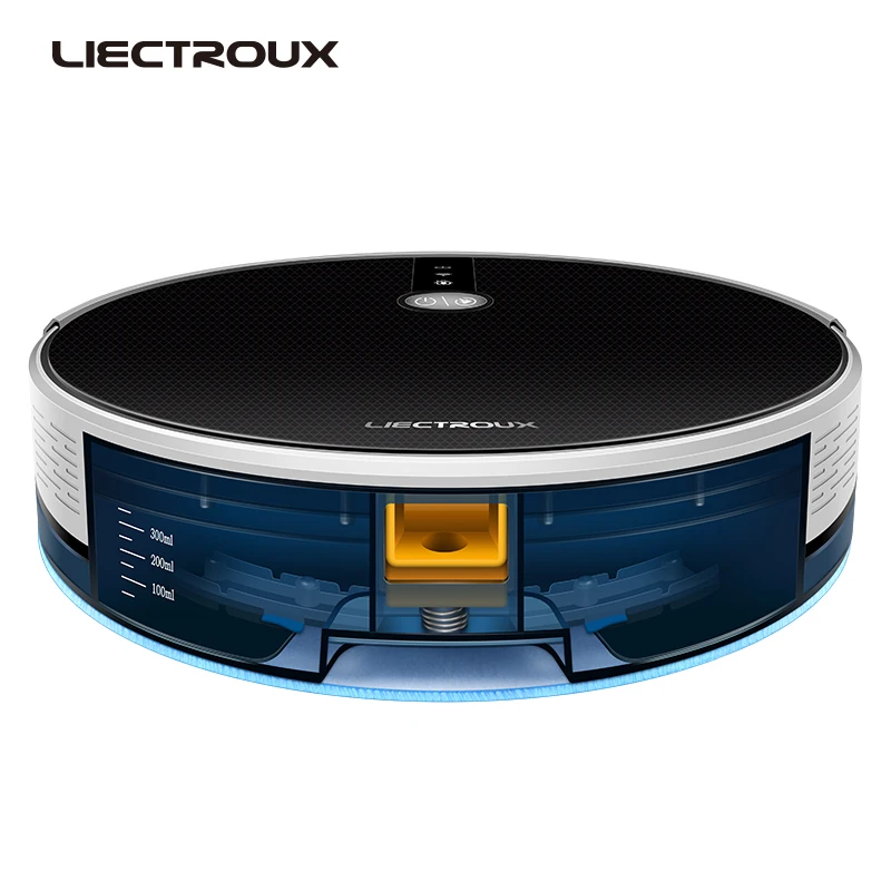 Long Time Vacuuming and Cleaning Mop Robot Vacuum LIECTROUX C30B Wifi Controlled Electric Control Water Tank
