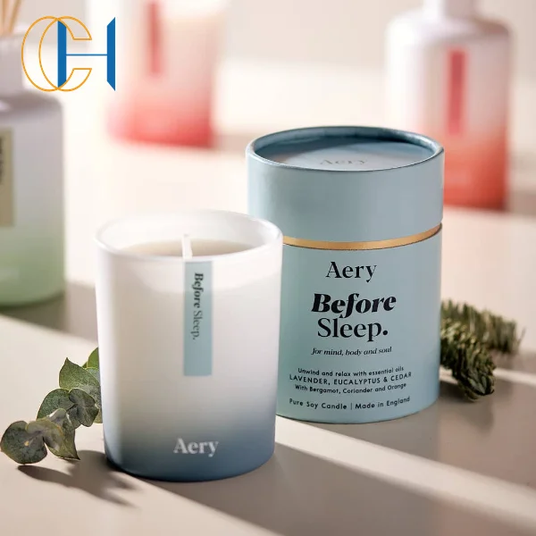 CH Custom Logo Gift Box Candle And Reed Diffuser Set Organic Soy Wax Aroma Spiritual Yoga Energy Scented Candle With Match