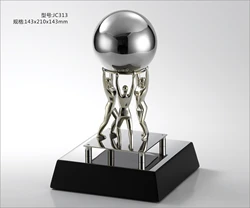 New Design Decorative World Map Crystal Metal Glass Globe Ball Award Trophy For Business Gift