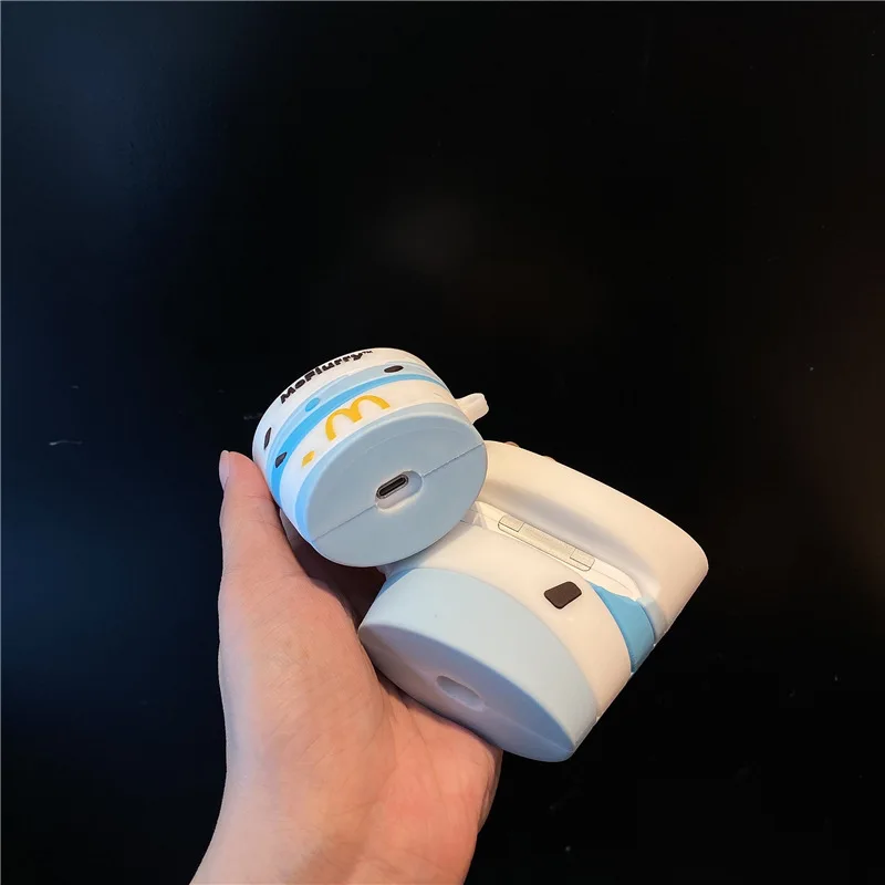 Covers for Apple Airpods Cartoon Cute Whirlwind Ice Cream Protecting Silicone Headset Case with Hook Air pod 1 2