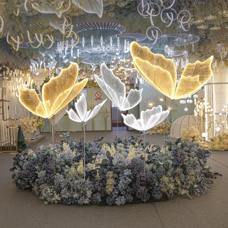 GJ-WL001-06 Wholesale Wedding Butterflies Light Road Lead decoration lights floor light butterflies led lace lamp roma