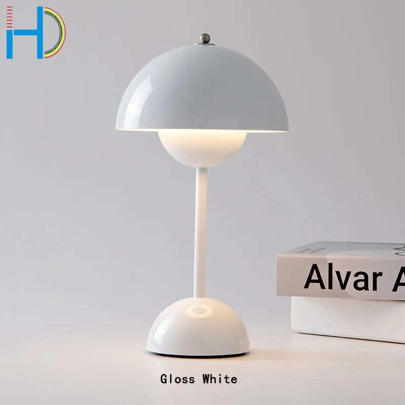 Polycarbonate colored decorative desk lamp three-speed dimming charging convenient LED lamp Office bedside study bedroom lamp