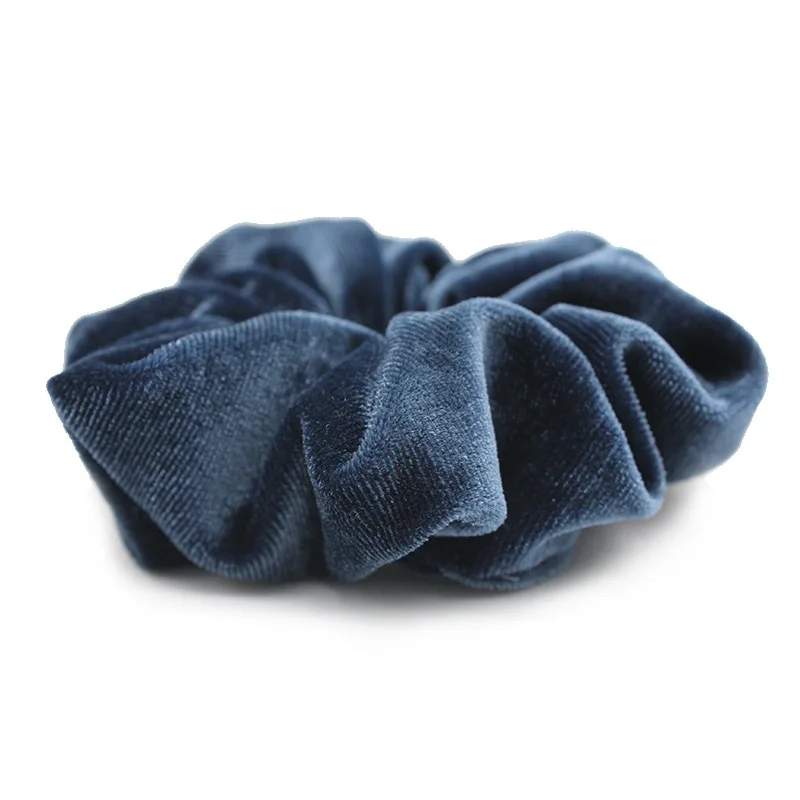 Colors Wholesale Fashion Women Hair Accessories Fabric Solid Colors Elastic Hair Ties Velvet Scrunchies