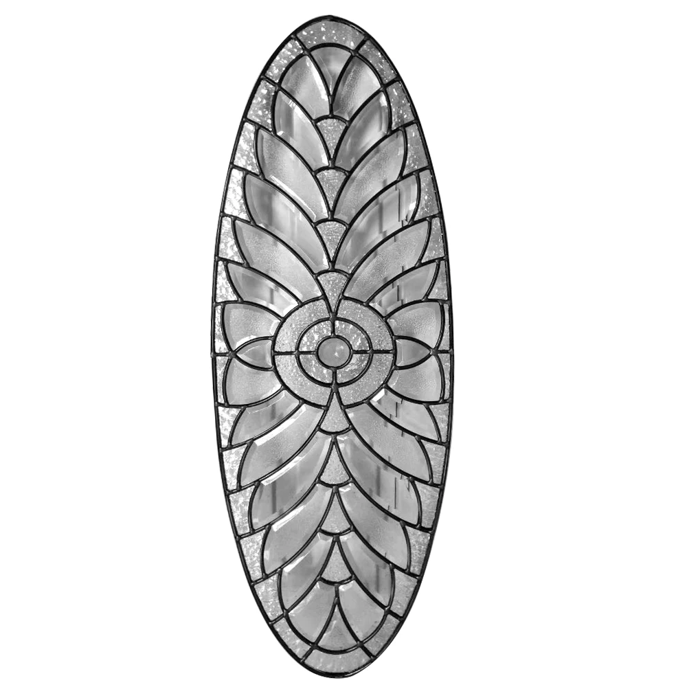 1inch 22x36 22x64 22x48 inch oval shape decorative front door glass inserts unit