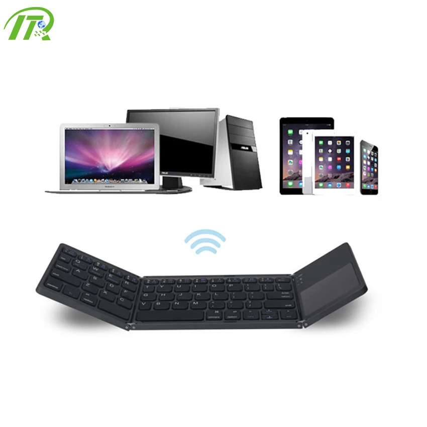 
Aluminum Folding Handheld Remote Control Wireless Mini Keyboard Touchpad with Mouse Function 