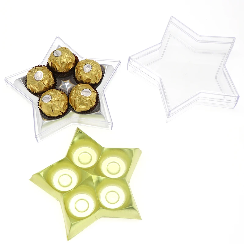 SUNSHING Hard Plastic Chocolate Box Wedding Sweets Case Heart Shaped Containers Jewelry Organizer Clear Candy Chocolate Case