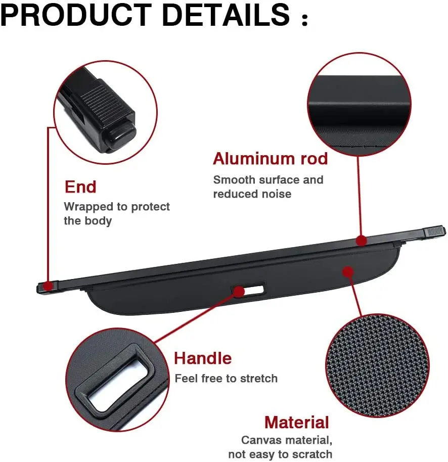Trunk Cargo Luggage Security Shade Cover Shield Fit For KIA Sorento 2009 2010 2011 2012