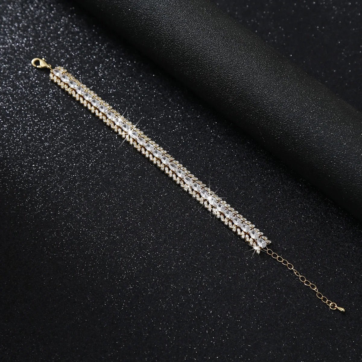 Retro Aristocratic Style Bracelet 18K Real Gold Plated Fashion Women Bangle Fine Jewelry Wheat Spike Shape Bracelet