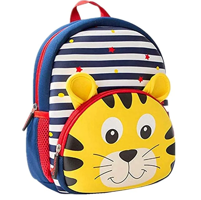 Custom Cartoon Design Children Fashion Lightweight Neoprene Kids 3D Cute Animal Book School Backpack Bag