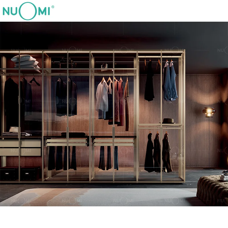 Nuomi New Design Luxury Walk in Closet Wardrobe Accessories Design Modular Furniture  Bedroom Modern Wardrobe