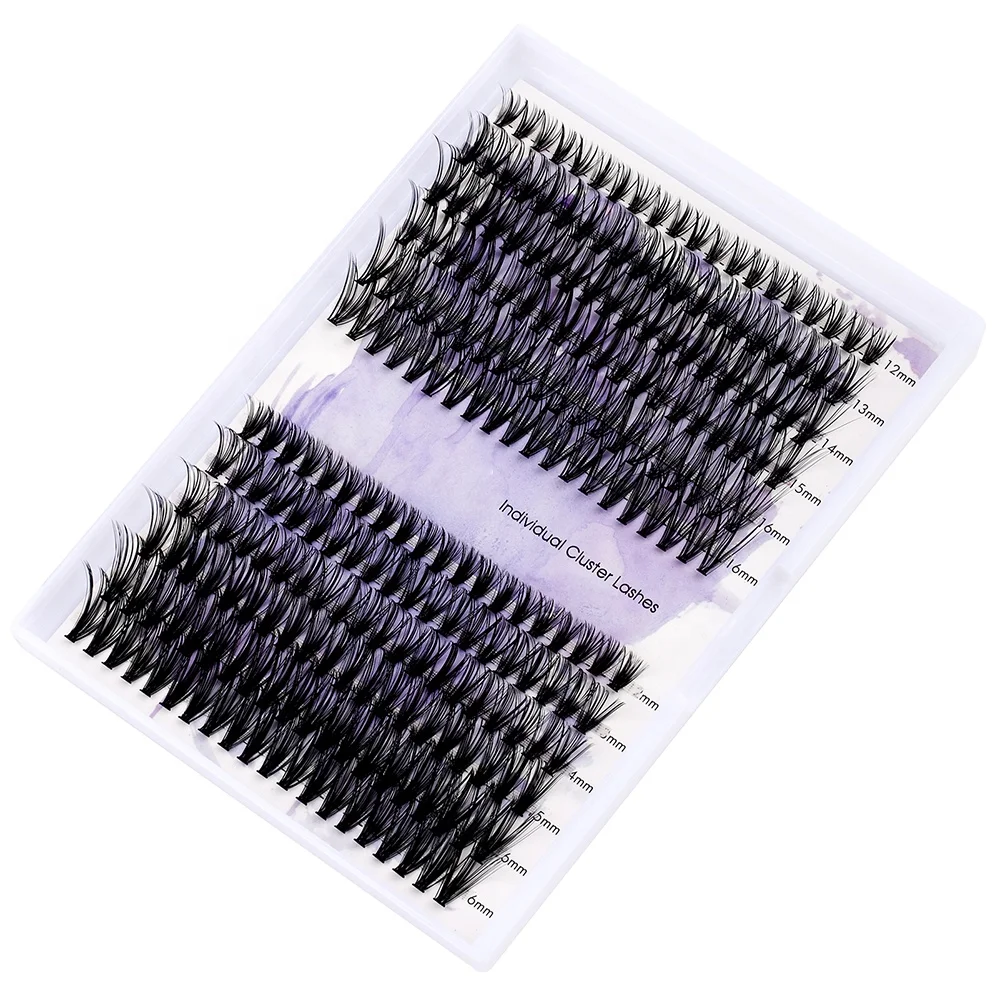Free Logo Design Segmented Eyelash Fans Lash Clusters Faux Mink Eyelash Customized Brand Box Self Grafting Diy Eyelash Extension