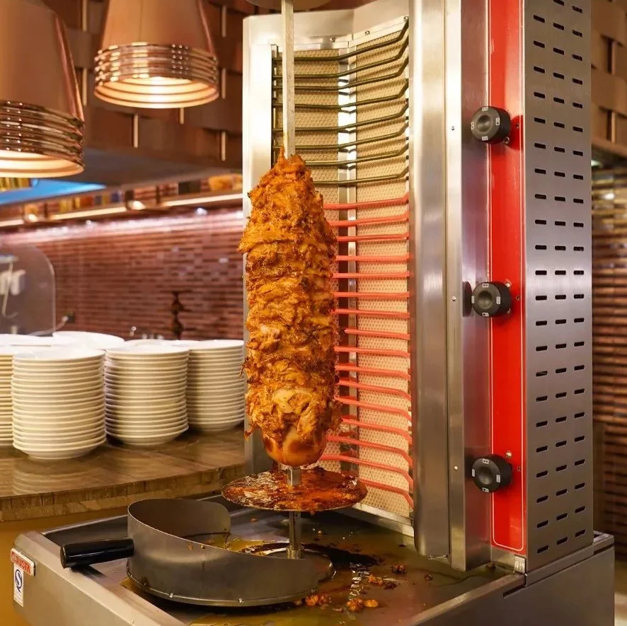 Заводская цена, газовая шаурма, машина с 3 ГОРЕЛКАМИ, шаурма, куриный гриль с дверью