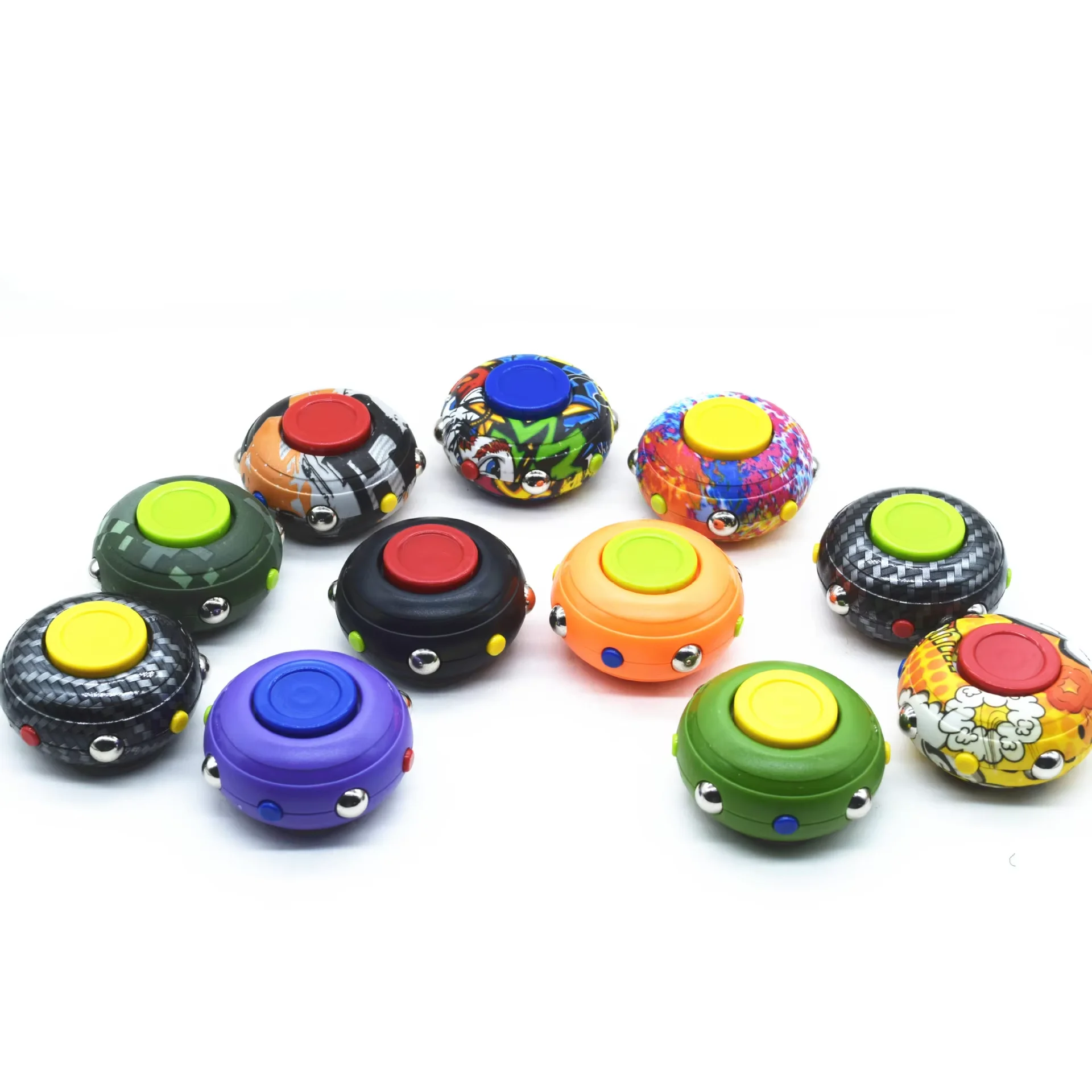 Multi Color EDC Anti Stress Press Button Rolling ball Fidget Pad Toy Fidget Spinner