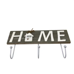 Wholesale Whitewash Decorative Kitchen Kids Hanging Wall Mount Storage Home Decor Wooden Hangers Clothes Metal Hook