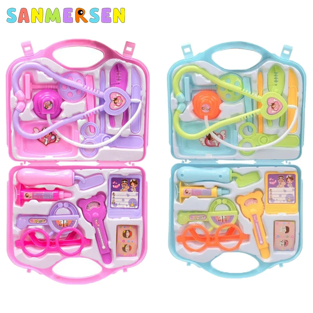 Kids Simulation Doctor Nurse Toy Set Pretend Play Medical Box Playing House Trolley Box Girl Stethoscope Injection Children Toys