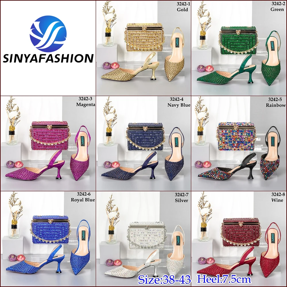 Hot Sale Shoes And Bags Set For Women Colorful Design Beautiful Shoes For Women Wholesale For Wedding Party Birthday