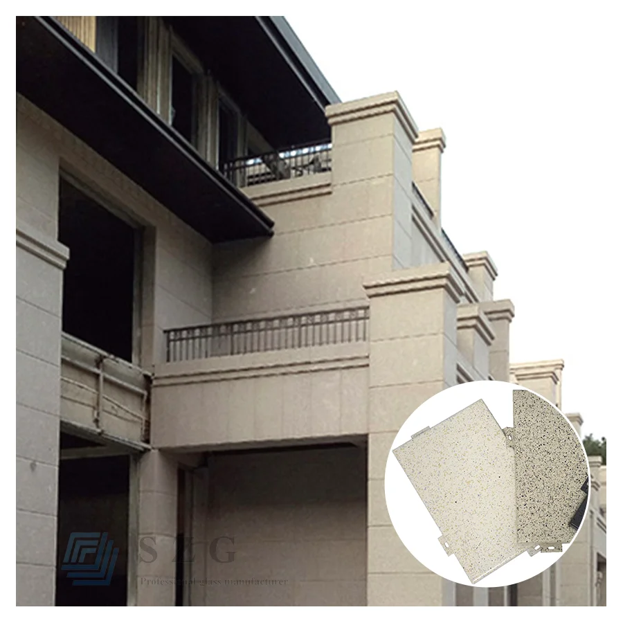 Curtain Wall 2mm 3mm 4mm 5mm Aluminum Fluorocarbon Paint Imitates Marble Stone Aluminum Veneer Panel Stone Grain Aluminum Panel