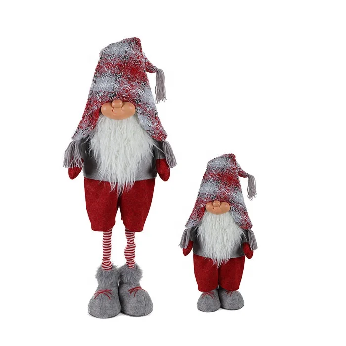 
30 inch Hand Craft Supplies Christmas Plush Dolls Happy Resin Face Navidad Ornament Santa Gnome with Extended Legs 