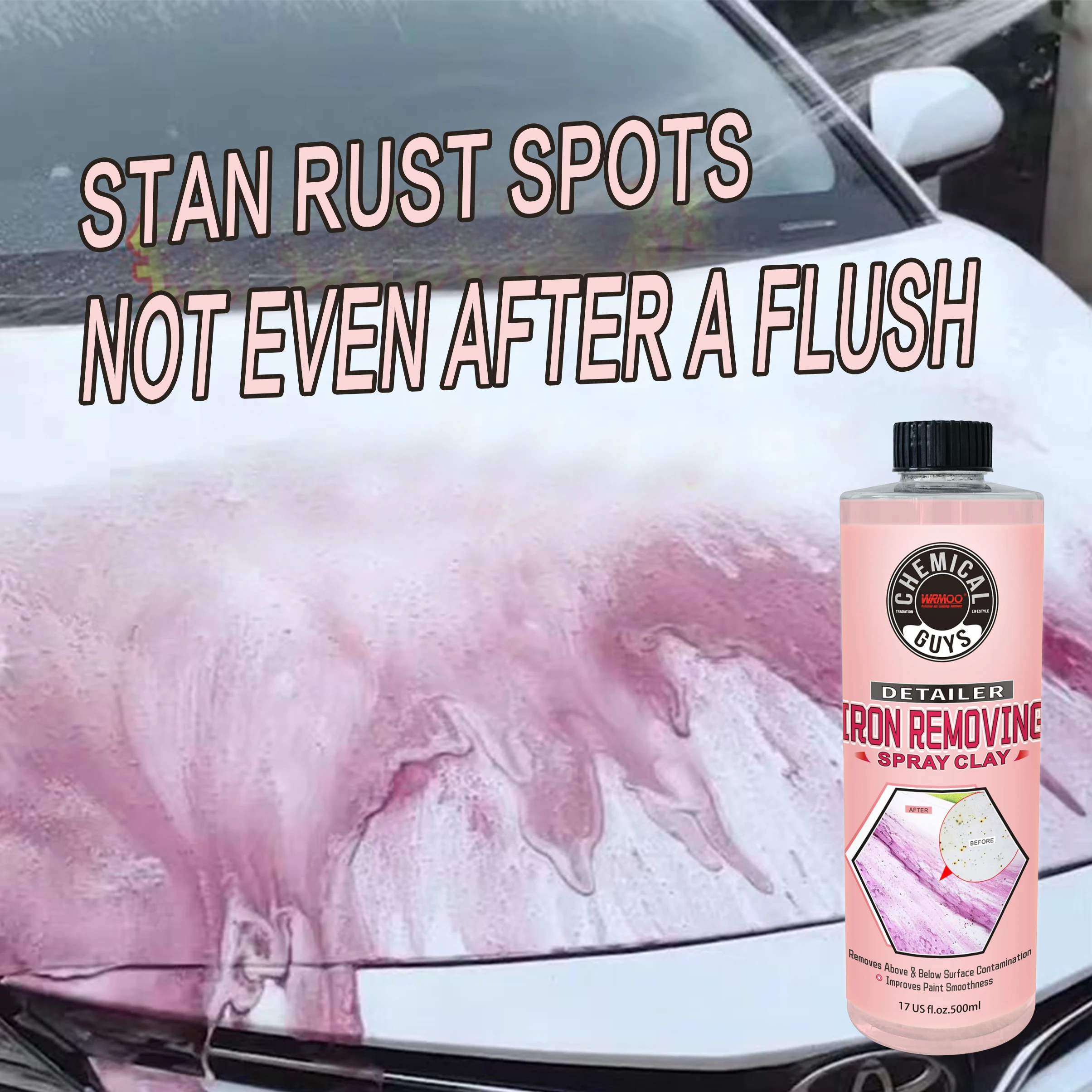 Iron powder remover for cleaning rust yellow and black spots on car paint surface