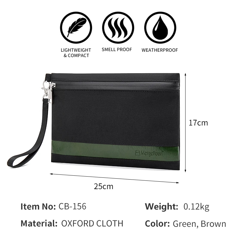 
Carbon Lining Smell Proof Zipper Bag Weed Black Carry Storage Case Custom Poem Cannabis Smoke Mergeboon Polyester 3-5 Days 