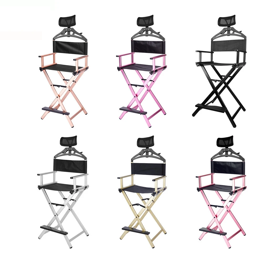 Detachable Headrest New Design Portable Beach Chair Custom Folding Aluminum Director Makeup Beauty Artist Chair Fishing Chair