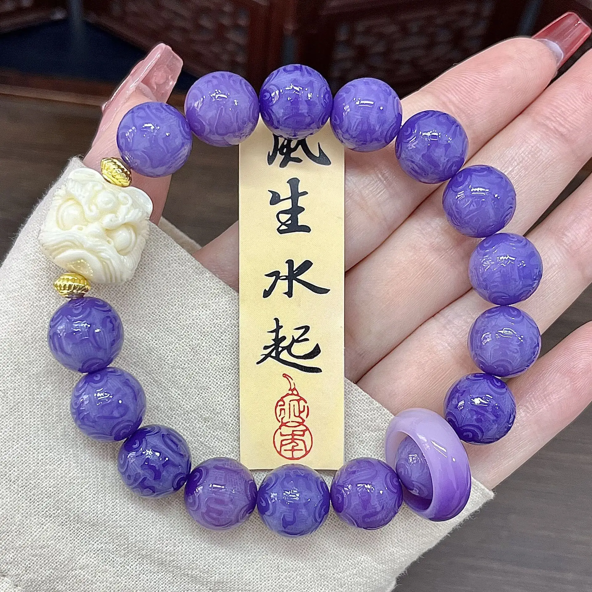 Handmade 18K Gold Plated Buddha Bangle Bracelets Good Luck Bodhi Seed Mantra for Women and Men Christian Wedding Jewelry