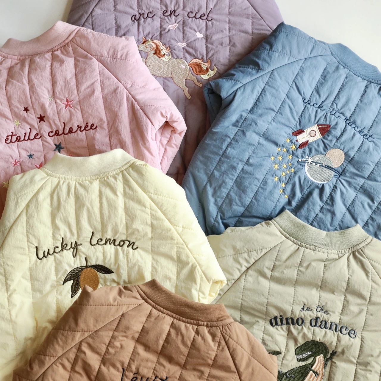 Cute Cotton Varsity Jacket for Kids Embroidered Animal Pattern Winter Outerwear Cute Baby Baseball Uniform for Children