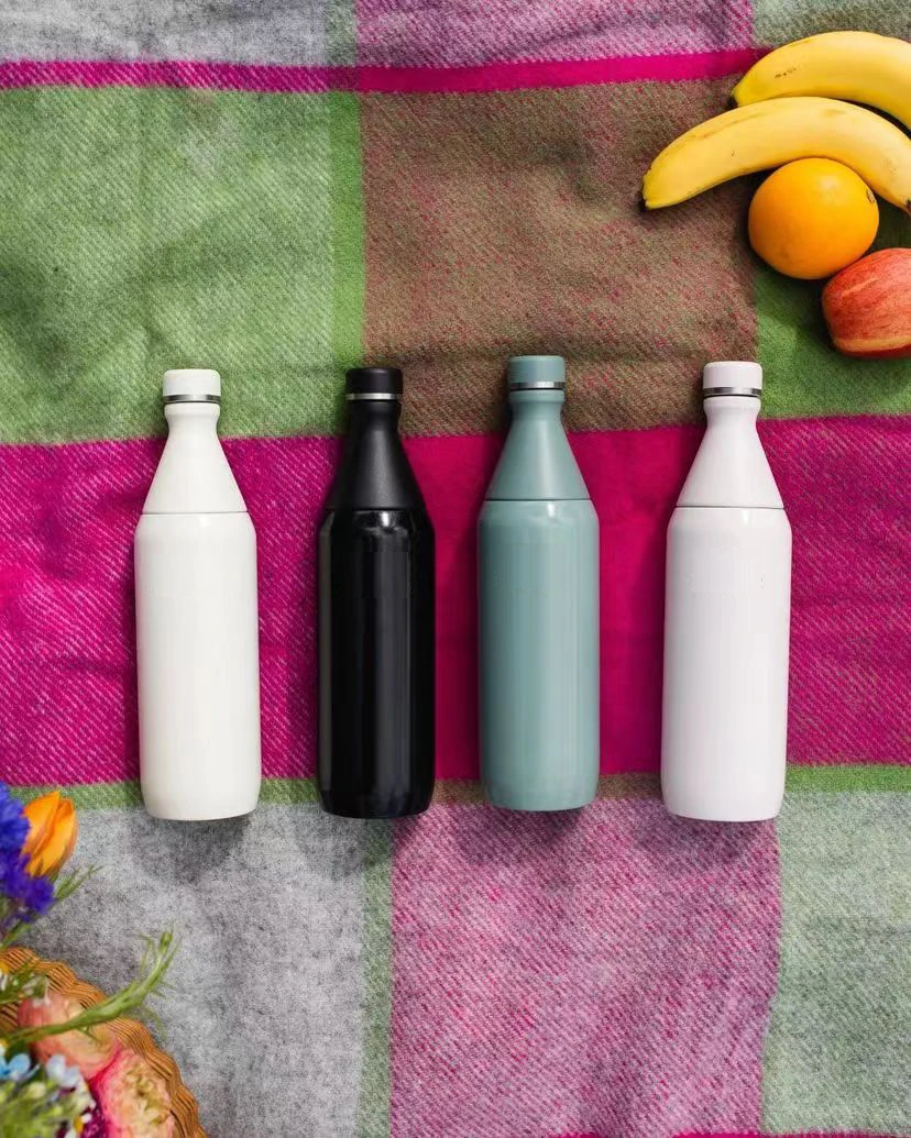 20oz 34oz all day slim bottle Stainless Steel bottle double wall outdoor sports vacuum flask with two lid