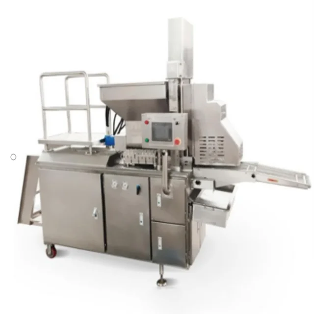 Industrial small capacity chicken nuggets burger patty forming and coating production line