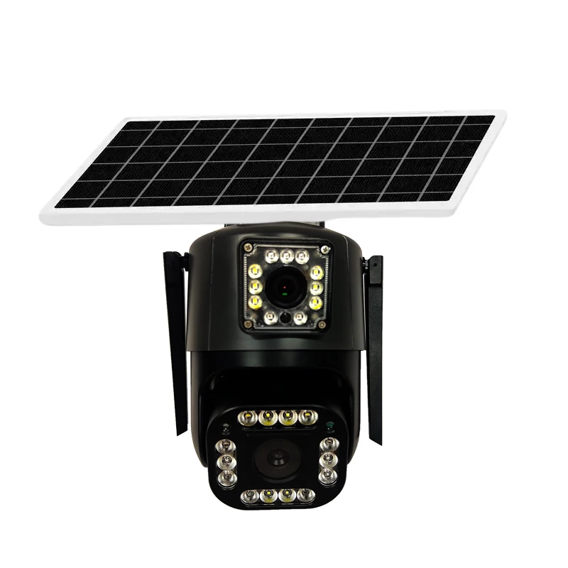 4MP Dual Lens 180 Degree Compatible IP PoE Security Camera ColorVu IP66 Two way Audio Outdoor CCTV Camera