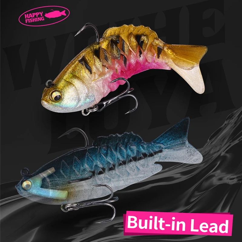 WEIHE 9.5cm 20g 5colors artificial soft fishing lure PVC fishing bait with lead inside soft fish lures for saltwater freshwater