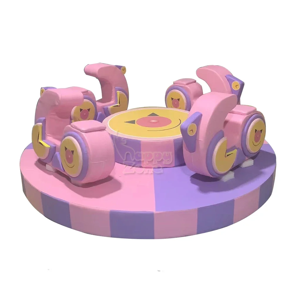Commercial Playground Indoor Electric Carousel Manual Rotatable Seat Soft Play Equipment Merry Go Round for Toddler Play Area