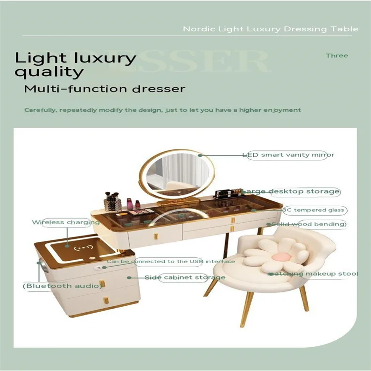 Unique Makeup Corner Women Luxury With Bedroom Mirror Designs and Dressing Table Girls Toy Photo