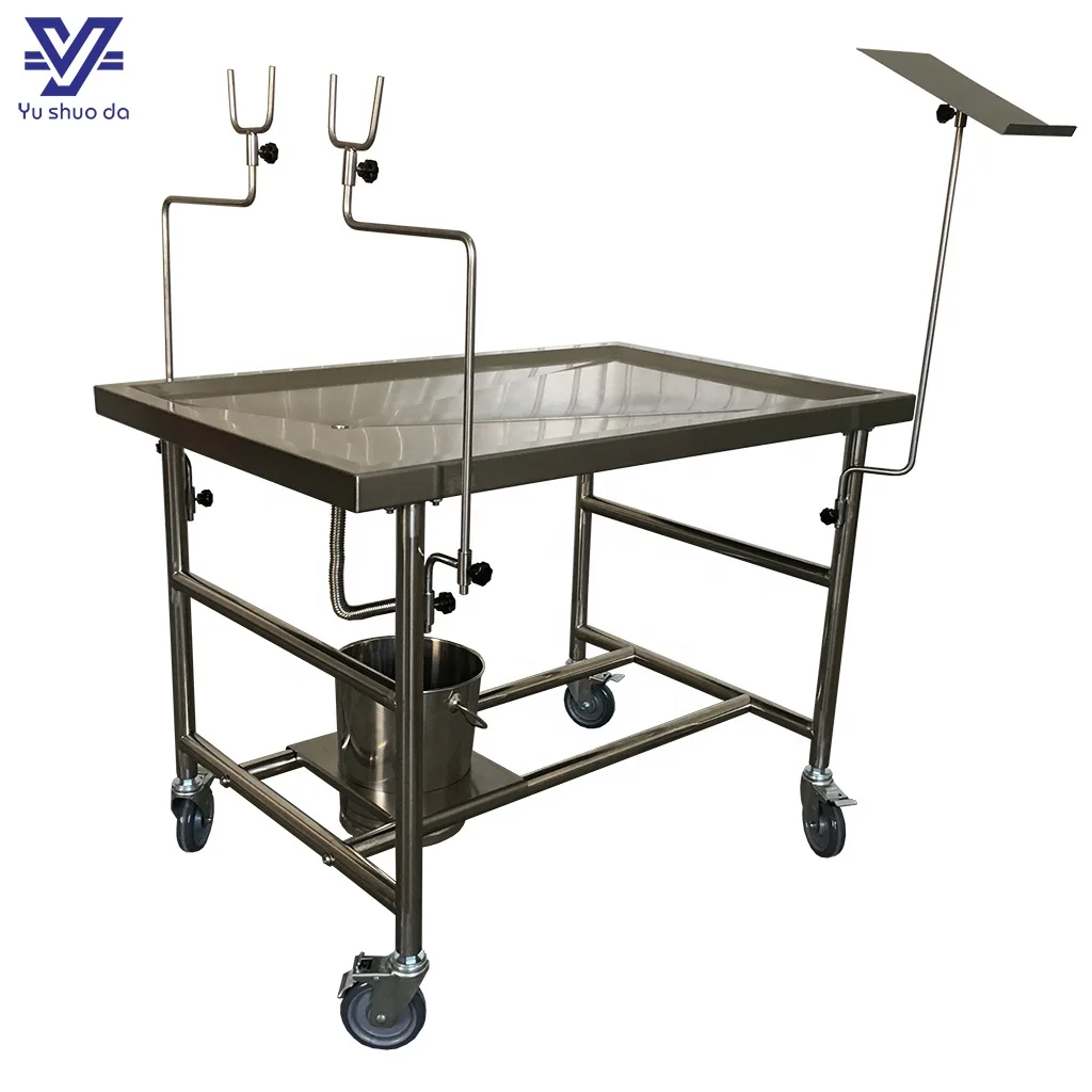 Popular design morgue use steel cart body autopsy table with CE certificate