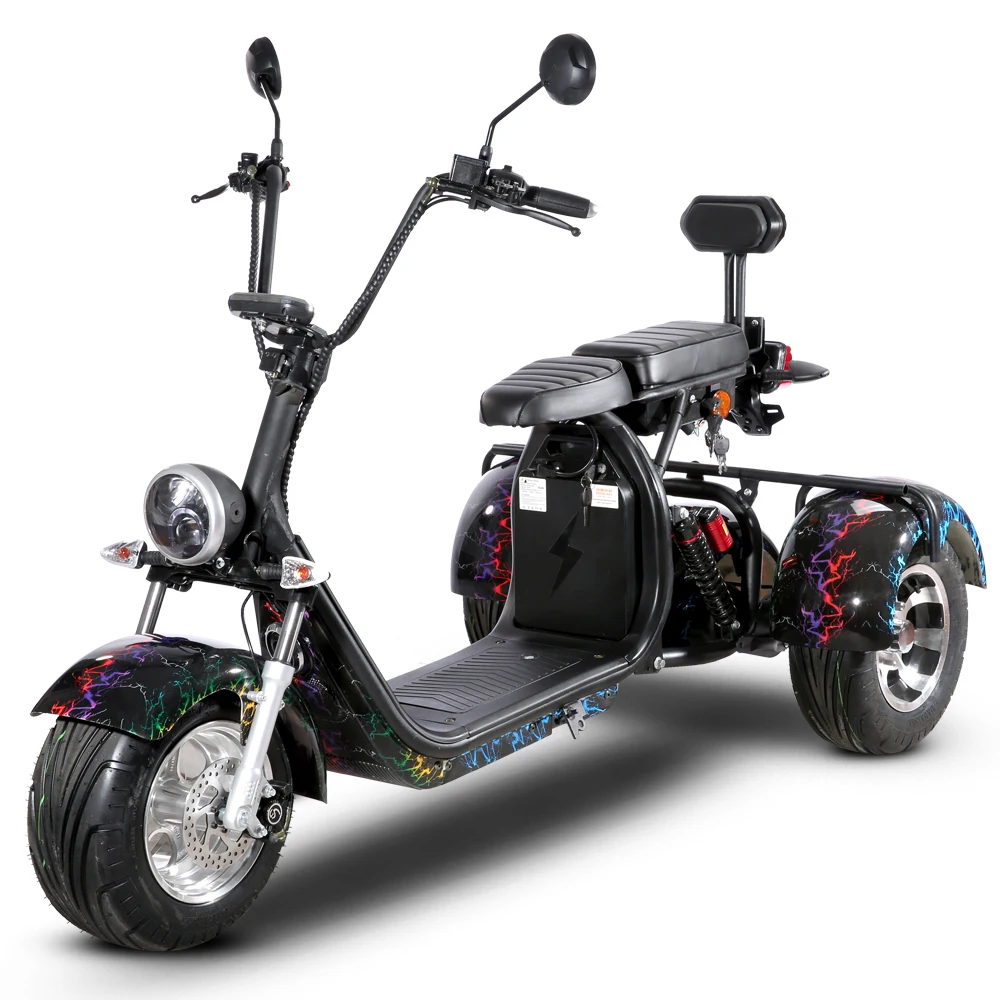 EU transport to door electric citycoco electric tricycle with passenger seat