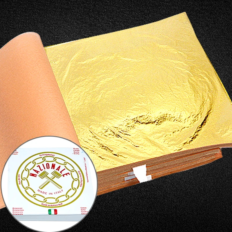 14*14cm copper leaf foil red paper for decoration furniture sticking hang ceiling gold foil sheets 25 Sheets a book