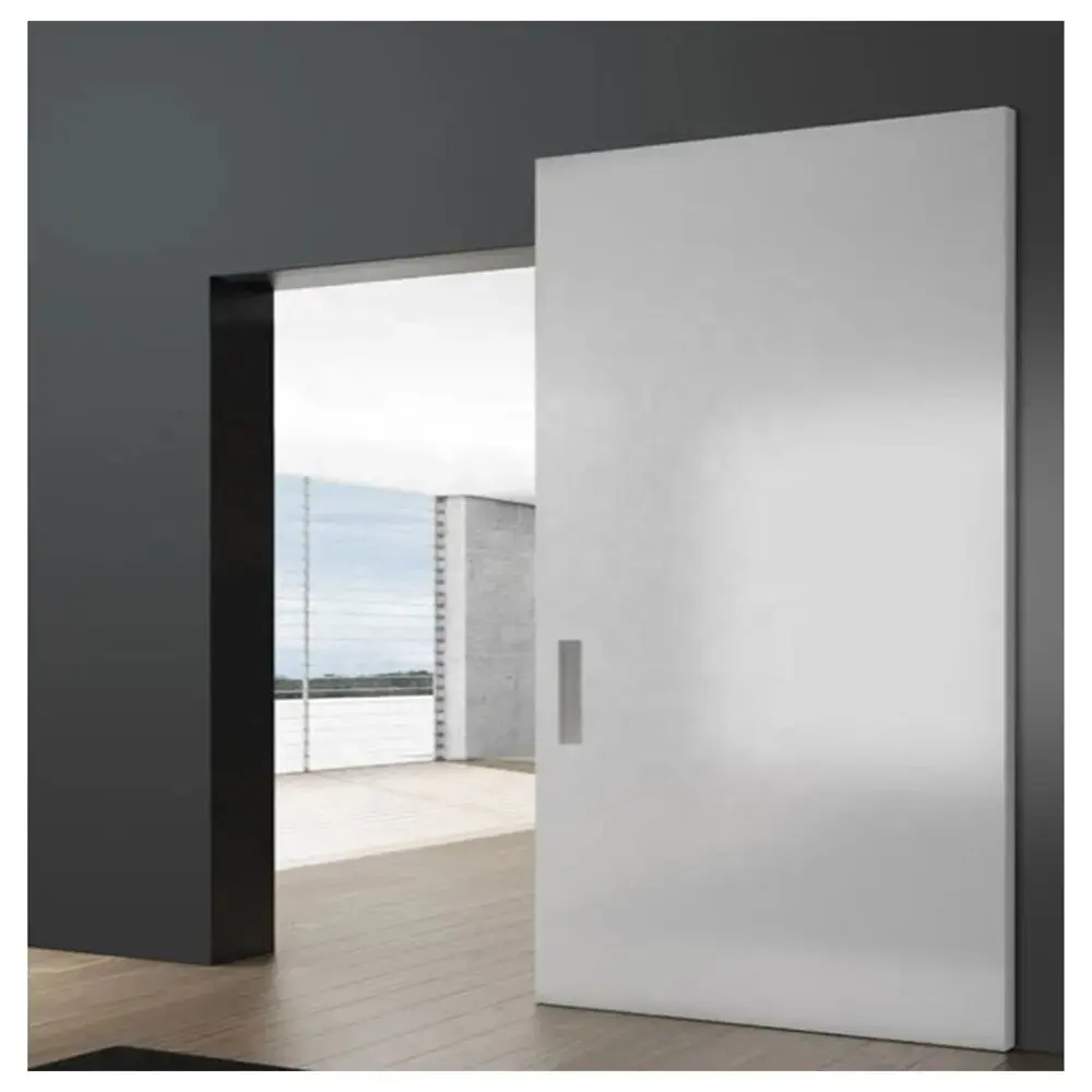 Factory Wholesale Invisible Sliding Door Smart Interior Solid Wood Doors for Living Room