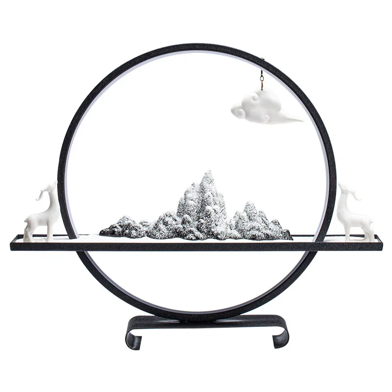 zen style home office decor accessories waterfall censer creative ceramic backflow incense burner with light ring