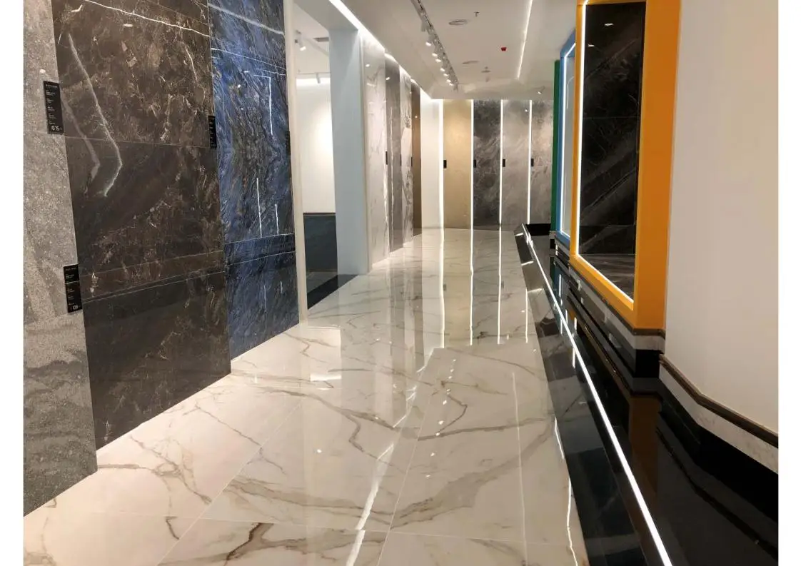 Plati Pulati Double Loading White Crystal Mall Porcelain Nano Polished Floor Marble Tile For Bathroom And Toilet
